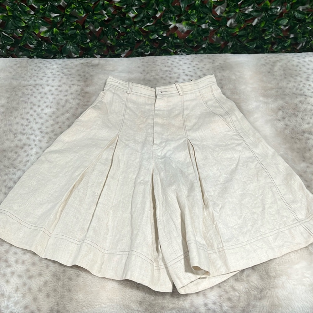 Vintage linen pleated shorts